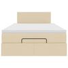 vidaXL Ottoman-Bett mit Matratze & LEDs Creme 120x200 cm Stoff