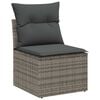 vidaXL Gartensofa-set mit Kissen mit Speicher 7 pcs Grau Poly-Rattan