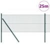 vidaXL Zaunpfosten Gr&uuml;n 25 x 0,8 m (12 x 12 mm Mesh) Stahl und PVC
