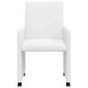 vidaXL Esszimmerst&uuml;hle mit Rollen 2 pcs Wei&szlig; 57 x 66 x 94 cm