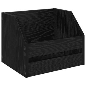 vidaXL Vinyl Album Box Schwarz Eichen-Optik 38 x 30 x 29 cm