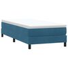 vidaXL Boxspringbett mit Matratze Dunkelblau 100x220 cm Samt