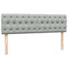 vidaXL Boxspringbett mit Matratze Hellgrau 140x210 cm Samt