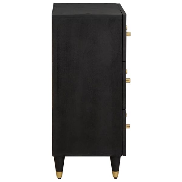vidaXL Sideboard Schwarz 60 x 33 x 75 cm Massivholz Mango