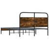 vidaXL Bettgestell ohne Matratze 135x190 cm R&auml;uchereiche Holzwerkstoff