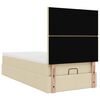 vidaXL Ottomane Bett mit Matratze & LEDs Creme 90x200 cm Stoff