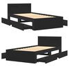 vidaXL Bettgestell mit Kopfteil ohne Matratze Schwarz 90x200 cm