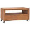 vidaXL TV-Schrank mit Rollen 80x50x42 cm Teak Massivholz