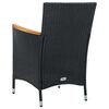 vidaXL 5-tlg. Garten-Essgruppe mit Kissen Poly Rattan Schwarz