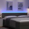 vidaXL LED Kopfteil mit LED-Lichtleisten Dunkelgrau 200 cm Polyester