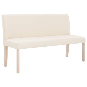 vidaXL Sitzbank 139,5 cm Cremewei&szlig; Polyester