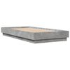 vidaXL Bettgestell mit LED Betongrau 75x190 cm