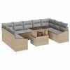 vidaXL Sofa Set 10 Stk. Beige und Hellgrau Poly-Rattan