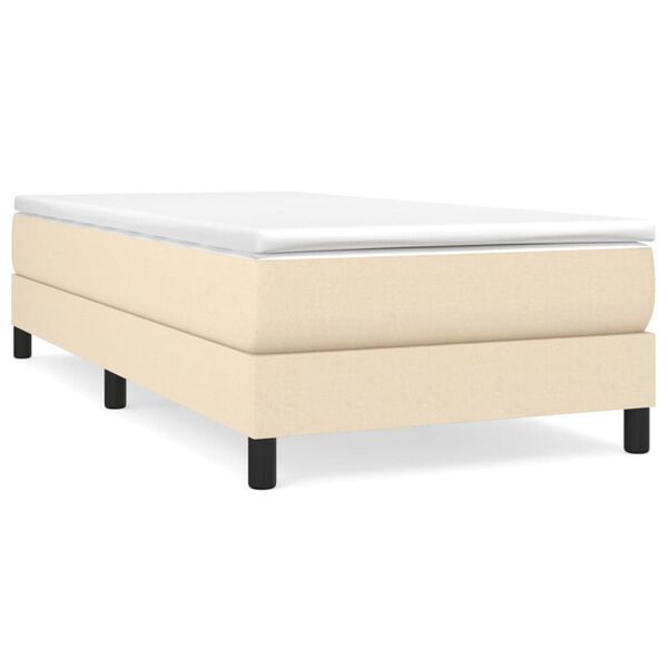 vidaXL Boxspringbettgestell Creme 100x200 cm Stoff