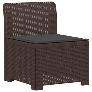 vidaXL 1-Sitzer Garten-Sofa mit Kissen Rattan-Look PP Braun