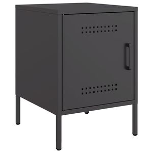 vidaXL Nachttisch Schwarz 36x39x50,5 cm Stahl