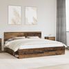 vidaXL Bettrahmen Altholz 200 x 200 cm Massives Kiefernholz