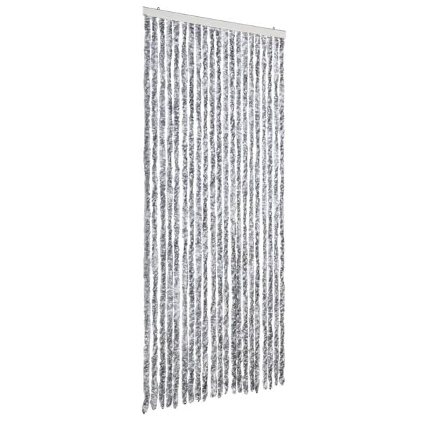 vidaXL Insektenschutz-Vorhang Wei&szlig; und Grau 90x200 cm Chenille