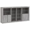 vidaXL Sideboard mit LED-Leuchten Grau Sonoma 202x37x100 cm