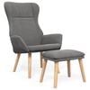 vidaXL Relaxsessel mit Hocker Hellgrau Stoff