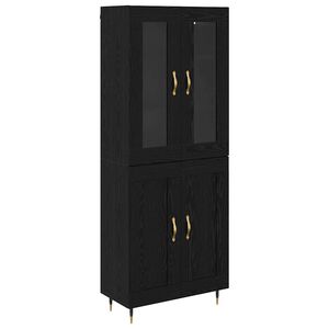 vidaXL Highboard 2 stk. Schwarz Eichen-Optik 69,5 x 34 x 180 cm