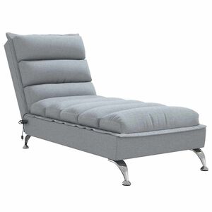 vidaXL Massage-Chaiselongue mit Kissen Hellgrau Stoff