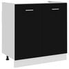 vidaXL Sp&uuml;lenunterschrank Lyon Schwarz 80x46x81,5 cm Holzwerkstoff
