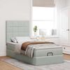 vidaXL Ottoman-Bett mit Matratzen Hellgrau 90x190 cm Samt