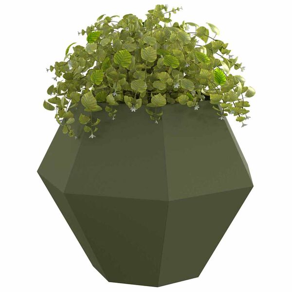 vidaXL Pflanzk&uuml;bel 2 pcs Olive Gr&uuml;n 100 x 100 x 80 cm Stahl