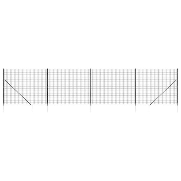 vidaXL Maschendrahtzaun mit Bodenh&uuml;lsen Anthrazit 1,4x10 m