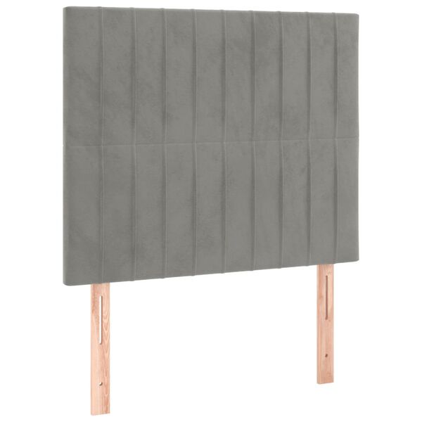 vidaXL Kopfteil Hellgrau 80x5x118/128 cm Samt