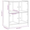 vidaXL Beistellschrank mit Glast&uuml;ren Grau Sonoma 68x37x75,5 cm