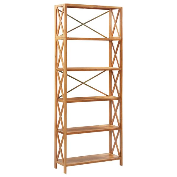 vidaXL Regal mit 6 B&ouml;den 80x30x205 cm Massivholz Eiche