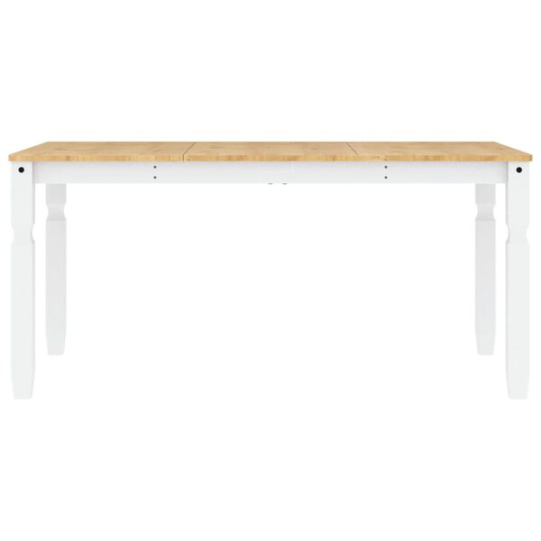vidaXL Esstisch Corona Wei&szlig; 160x80x75 cm Massivholz Kiefer