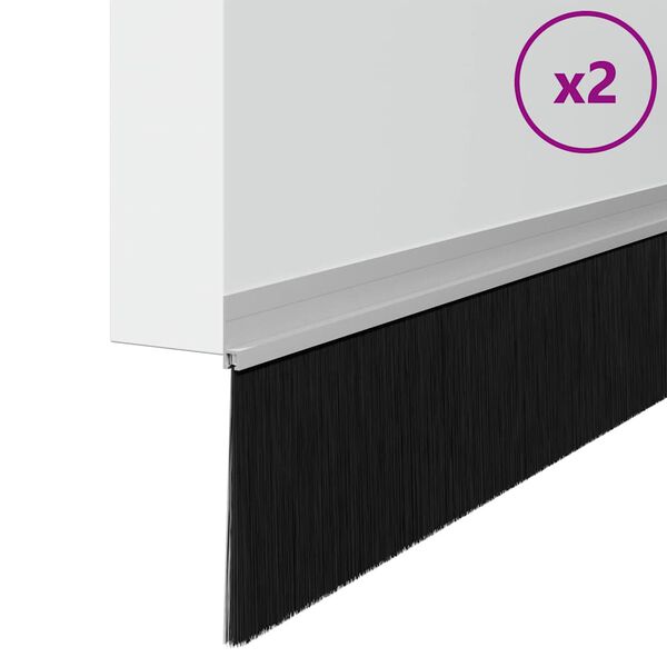 vidaXL Selbstklebende Türbürstendichtungen 2 pcs Silber 100 cm