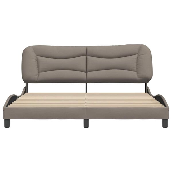 vidaXL Bettgestell ohne Matratze "Hvar" Taupe 180x200 cm Stoff