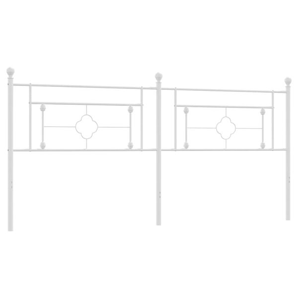 vidaXL Ersatz-Kopfteil Metall Wei&szlig; 193 cm