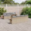 vidaXL Gartensofa-set mit Kissen 9 pcs Beige Poly-Rattan
