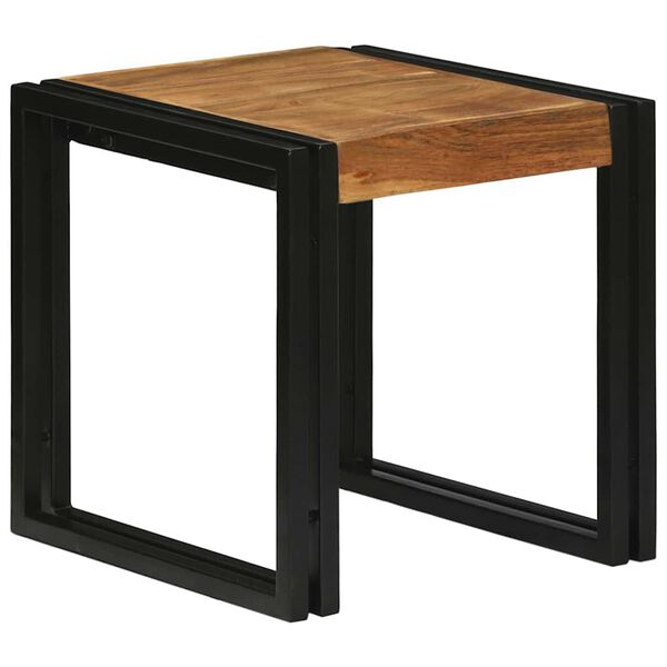 vidaXL Nestingtisch 3 pcs Massivholz Akazie und Metall