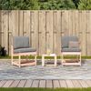 vidaXL 3-tlg. Garten-Lounge-Set Massivholz Douglasie
