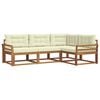 vidaXL Outdoor-Sofagarnitur 4 stk. Natur und Creme