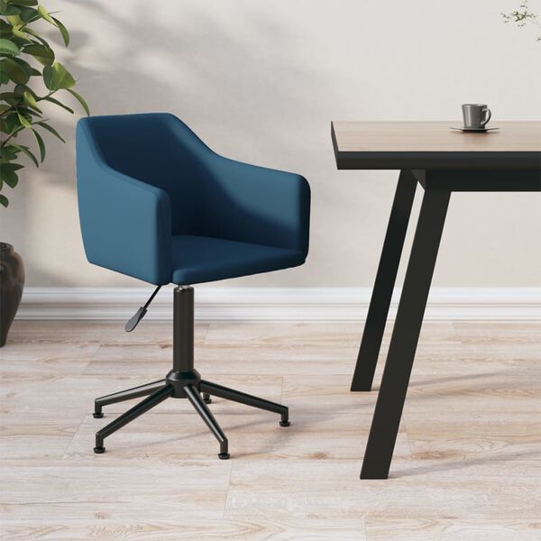 vidaXL Esszimmerstuhl Drehbar Blau Samt