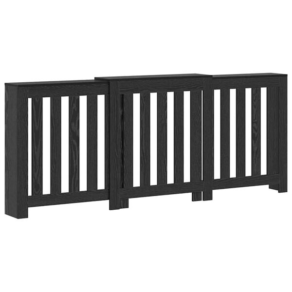 vidaXL Heizk&ouml;rperabdeckung Schwarz Eichen-Optik 205 x 21,5 x 83,5 cm