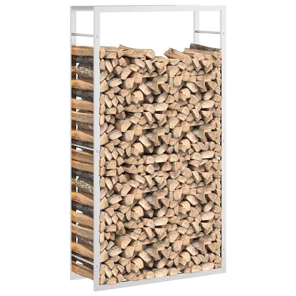 vidaXL Brennholzregal 80x28x154 cm Edelstahl