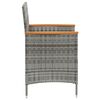 vidaXL 3-tlg. Garten-Essgruppe mit Kissen Poly Rattan Grau