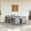 vidaXL Garten Essgruppe 5 pcs Hellgrau Polt Rattan
