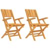 vidaXL Klappst&uuml;hle, 2 St&uuml;ck, 55 x 61 x 90 cm, Massivholz Teak