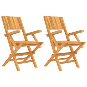 vidaXL Klappst&uuml;hle, 2 St&uuml;ck, 55 x 61 x 90 cm, Massivholz Teak