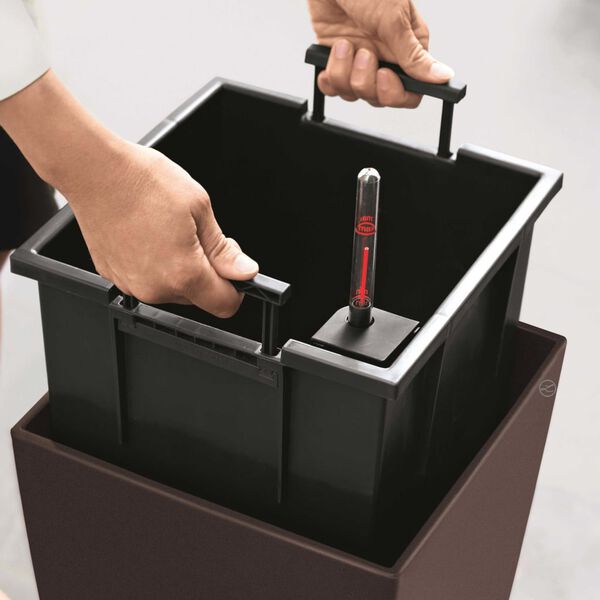 LECHUZA Blumentopf Cubico 40 ALL-IN-ONE Hochglanz-Taupe 18215