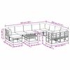 vidaXL Garten-Sofa-Set mit Kissen 11 pcs Schwarz Aluminium